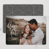 Save The Date Photo de mariage géométrique et écriture (Devant / Derrière)