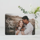 Save The Date Photo de mariage géométrique et écriture (Debout devant)