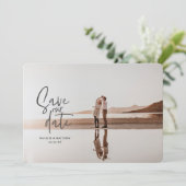 Save The Date Photo de mariage géométrique floral photographique (Debout devant)