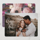 Save The Date Photo de mariage géométrique floral photographique (Devant / Derrière)