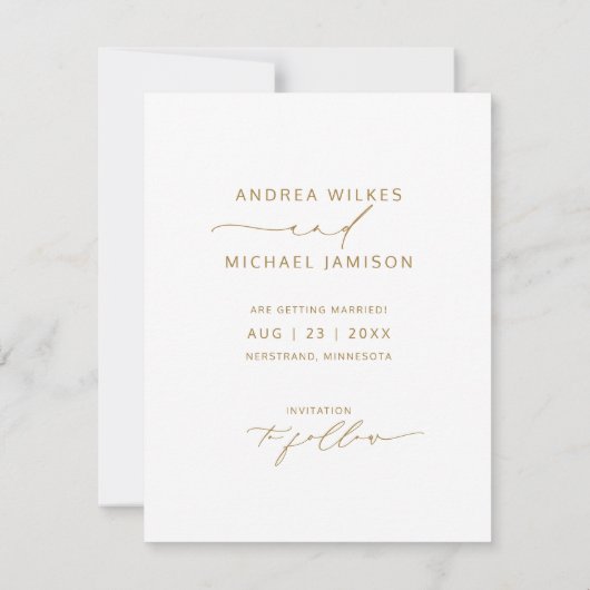 Save The Date Photo de mariage géométrique verdure aquarelle (Dos)