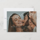 Save The Date Photo de mariage horizontal avec écriture minimali (Devant)
