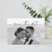 Save The Date Photo de mariage horizontal avec monogramme callig (Debout devant)
