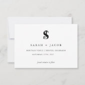 Save The Date Photo de mariage horizontal avec monogramme callig (Dos)