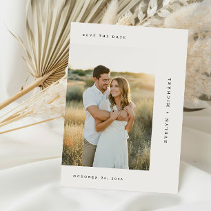 Save The Date Photo de mariage minimaliste à écriture moderne