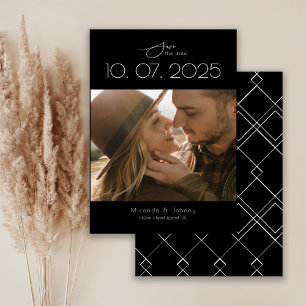 Save The Date Photo de mariage minimaliste à topographie moderne