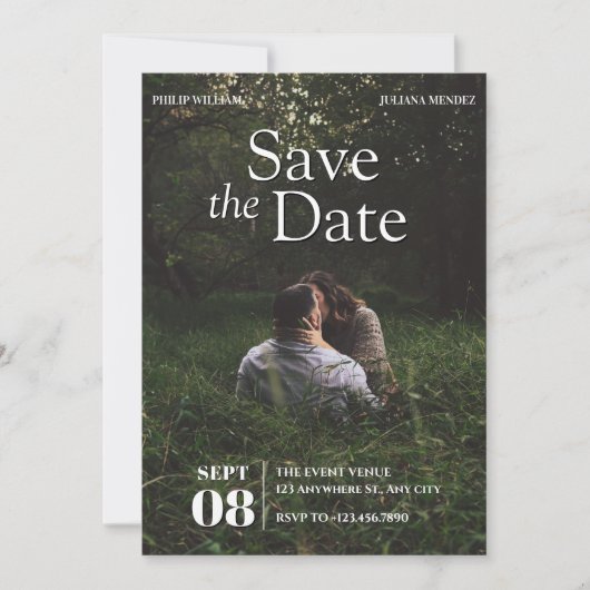 Save The Date Photo de mariage minimaliste moderne (Devant)
