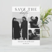 Save The Date Photo de mariage minimaliste moderne monochrome  (Debout devant)