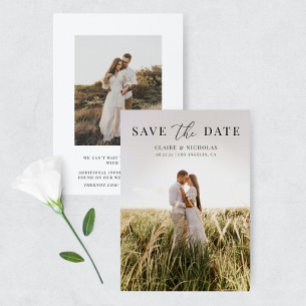 Save The Date Photo De Mariage Moderne Élégante Enregistrer La C