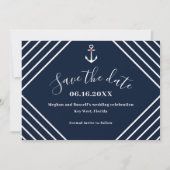 Save The Date Photo de mariage nautique de la marine (Devant)