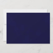 Save The Date Photo de mariage Navy Blue Laurel Leaves Rustique (Dos)