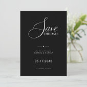 Save The Date Photo de mariage noir de luxe (Debout devant)