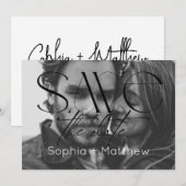 Save The Date Photo de mariage noir et blanc (Devant / Derrière)