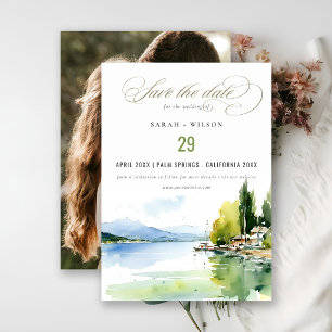 Save The Date Photo de mariage paysage du lac Léman Suisse