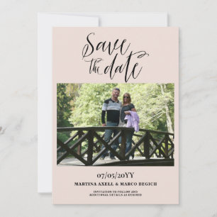 Save The Date Photo de mariage peau pastel