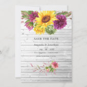 Save The Date Photo de mariage rustique floral soleil et prune b (Devant)