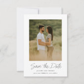 Save The Date Photo de mariage simple et moderne de style script (Devant)