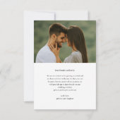 Save The Date Photo de mariage simple et moderne de style script (Dos)