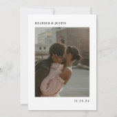 Save The Date Photo de mariage simple minimaliste (Dos)