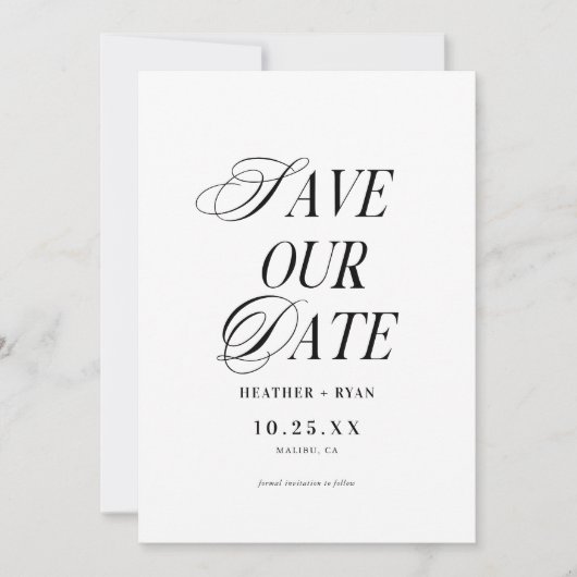 Save The Date Photo de mariage simple minimaliste (Devant)