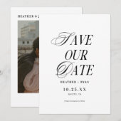 Save The Date Photo de mariage simple minimaliste (Devant / Derrière)