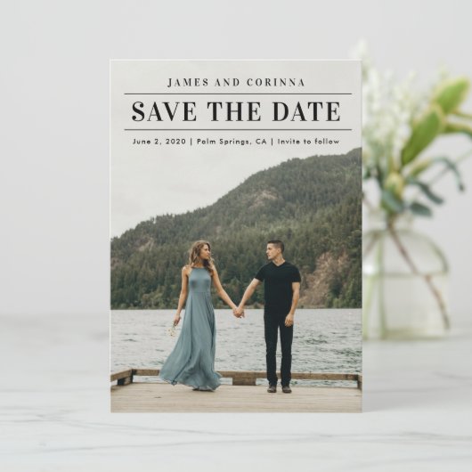 Save The Date Photo de mariage simple moderne (Debout devant)
