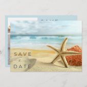 Save The Date Photo de mariage sur la plage côtière (Devant / Derrière)