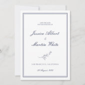Save The Date Photo de mariage thème botanique bleu plage (Devant)