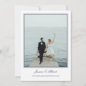 Save The Date Photo de mariage thème botanique bleu plage (Dos)