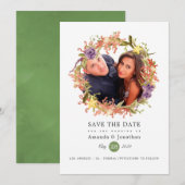 Save The Date Photo de mariage thème plage d'algues à l'aquarell (Devant / Derrière)