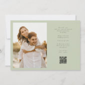 Save The Date Photo de mariage Vert Pistache (Dos)