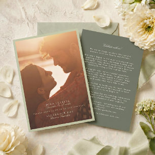 Save The Date Photo de mariage Vert Pistache