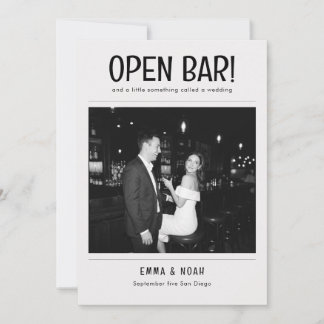 Save The Date Photo de mariage vintage drôle avec bar ouvert Enr