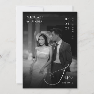 Save The Date Photo de mariage vintage noir transparent délavé f