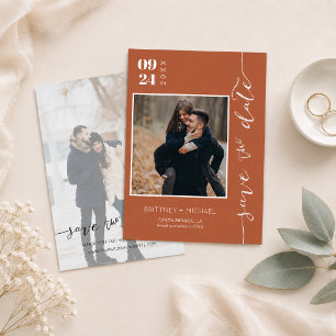 Save The Date Photo de mise en garde Terracotta