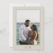 Save The Date Photo de monogramme d'étoile de mer beige (Dos)
