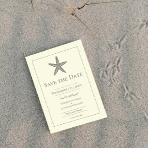 Save The Date Photo de monogramme d'étoile de mer jaune