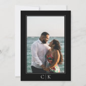 Save The Date Photo de monogramme d'étoile de mer noire (Dos)