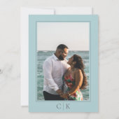 Save The Date Photo de monogramme d'étoile de mer sarcelle (Dos)