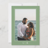 Save The Date Photo de monogramme d'étoile de mer vert mousse (Dos)