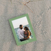 Save The Date Photo de monogramme d'étoile de mer vert mousse
