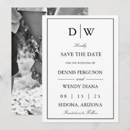 Save The Date Photo de monogramme minimaliste