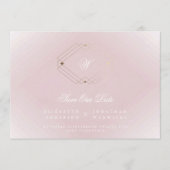 Save The Date photo de monogramme rose rose classique or noir (Devant)