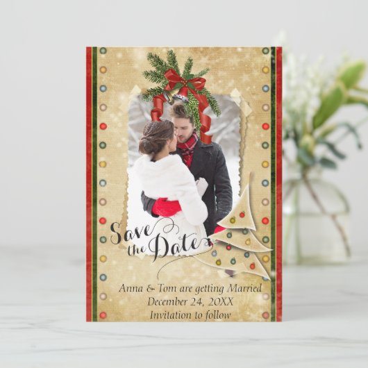 Save The Date Photo de Noël Enregistrer la date (Debout devant)