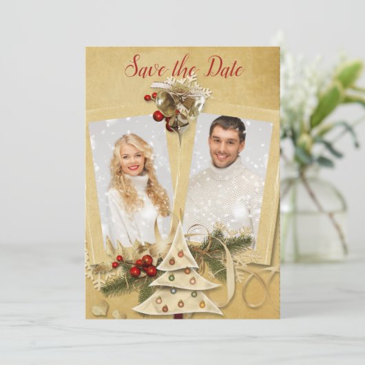 Save The Date Photo de Noël Enregistrer la date (Debout devant)