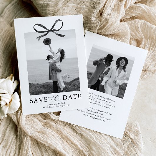 Save The Date Photo de nœud de mariage moderne