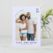 Save The Date Photo de plage bleue joyeuse (Debout devant)