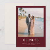 Save The Date Photo de plage romantique (Devant / Derrière)