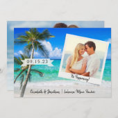 Save The Date Photo de Plage Tropicale Palmiers (Devant / Derrière)