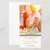 Save The Date Photo de plage Vagues brunes tropicales d'Hibiscus (Devant / Derrière)